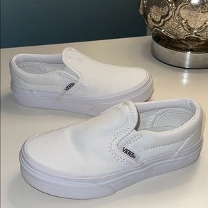 Kids size 11 slip on white Vans